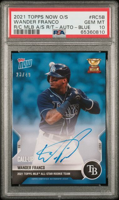 2021 Topps TOPPS NOW OFF-SEASON ROOKIE CUP MLB ALL-STAR ROOKIE TEAM R/C MLB A/S R/T-AUTO-BLUE #RC5B Wander Franco front