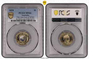 2020 $2 75th Ann End of WWII Colorized MS66