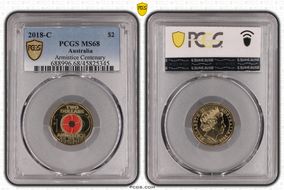 2018-C $2 Armistice Centenary Colorized MS68