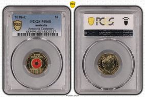 2018-C $2 Armistice Centenary Colorized MS68