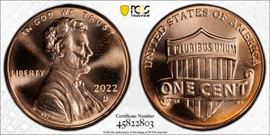 2022-D 1C Shield  First Day of Issue MS67RD