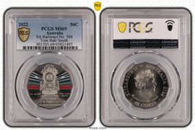 2022 50C SA Railways No. 504 Tom Barr Smith Colorized MS69