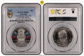 2022 50C SA Railways No. 504 Tom Barr Smith Colorized MS69
