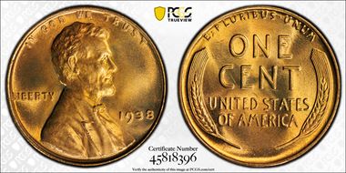 1938 1C MS67RD