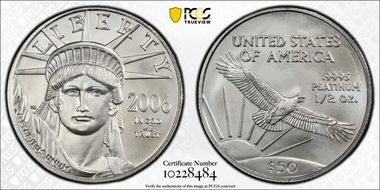 2006 $50 Statue of Liberty MS70