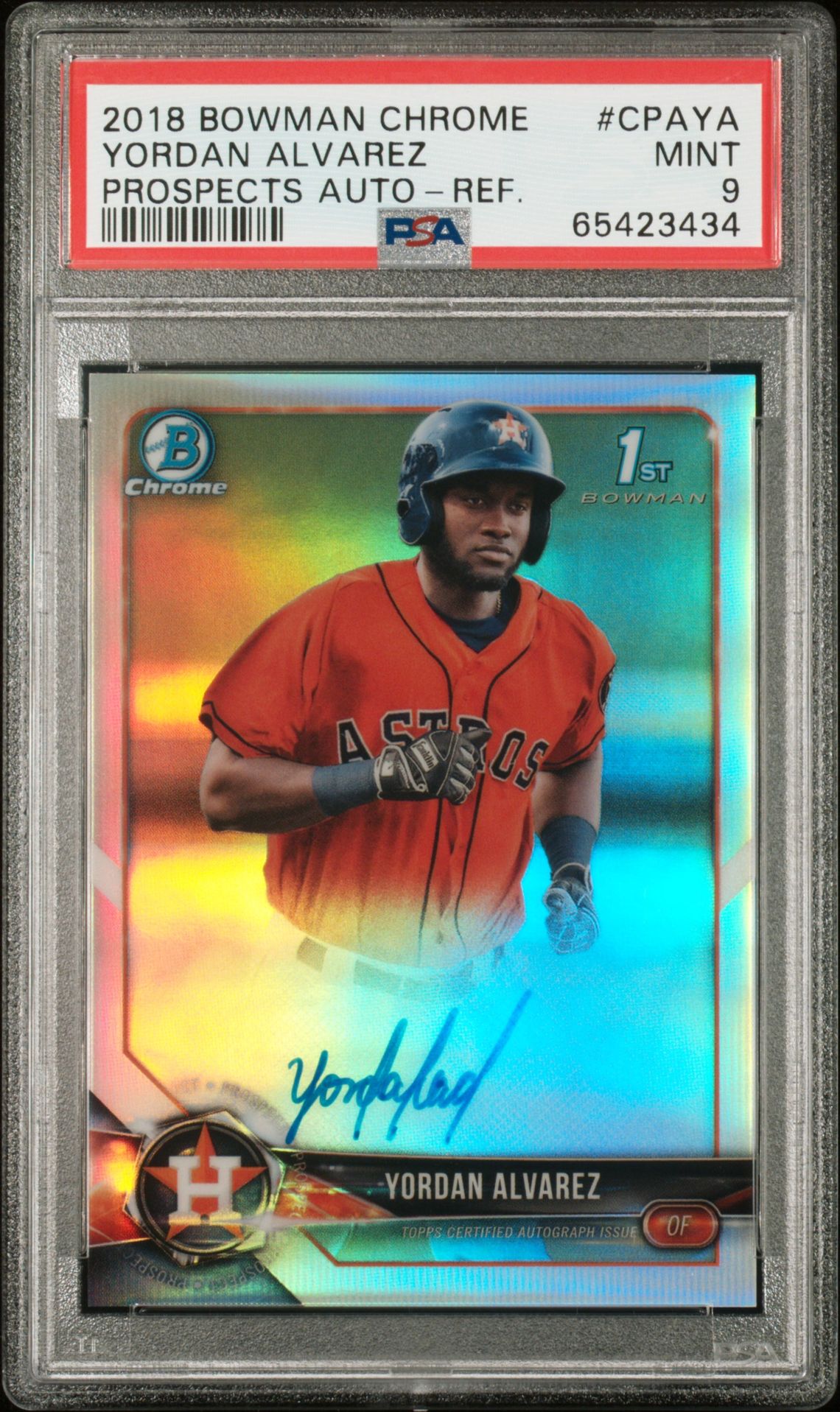 2018 Bowman BOWMAN CHROME PROSPECTS AUTOGRAPHS PROSPECTS AUTO-REF. #CPAYA Yordan Alvarez front