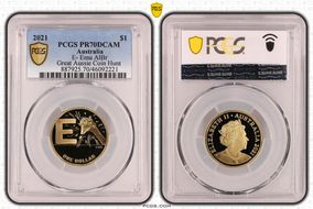 2021 $1 E- Emu AlBr Great Aussie Coin Hunt PR70DCAM