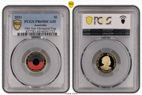 2021 $2 50th Ann Aboriginal Flag Colorized PR69DCAM