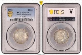 1790 10 Sol KM-46  Ag MS63