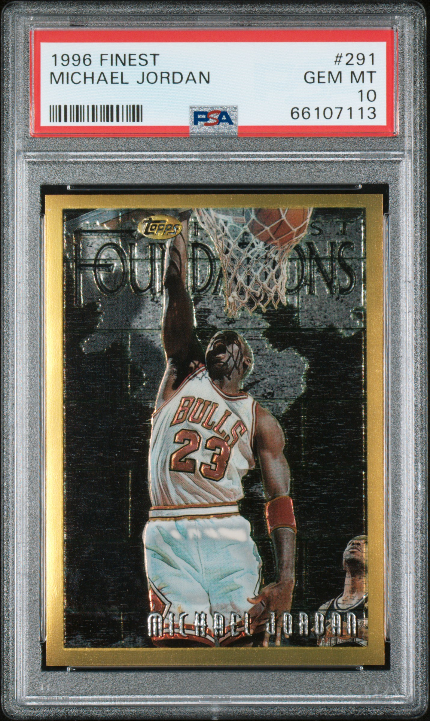 1996-97 Topps Finest #291 Michael Jordan – PSA GEM MT 10