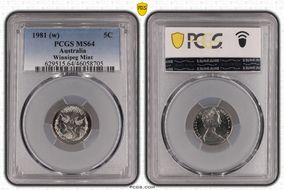 1981 (w) 5C Winnipeg Mint MS64