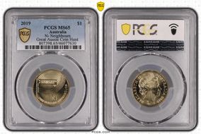 2019 $1 N- Neighbours Great Aussie Coin Hunt MS65
