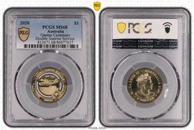 2020 $1 Qantas Centenary Double Sunrise Service MS68