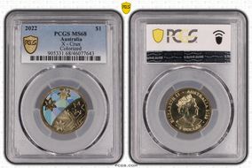 2022 $1 Great Aussie Coin Hunt - 'X' Crux - Colorized MS68