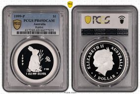 1999-P $1 Year of the Rabbit Ag PR69DCAM