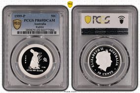 1999-P 50C Year of the Rabbit 1/2oz Ag PR69DCAM