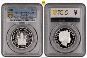 2012 50C Queen's Diamond Jubilee Ag PR69DCAM