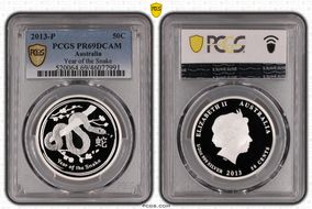 2013-P 50C Year of the Snake 1/2oz Ag PR69DCAM