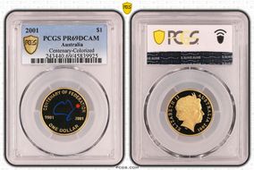 2001 $1 Centenary-Colorized PR69DCAM