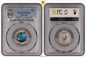 2017 10C Planetary Coins Earth Colorized MS70