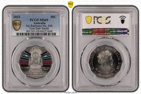 2022 50C SA Railways No. 504 Tom Barr Smith Colorized MS69
