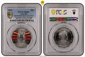 2022 50C Queensland Rail A10 No.6 Australian Rail Heritage MS69