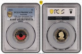 2021 $2 50th Ann Aboriginal Flag Colorized PR69DCAM