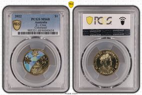 2022 $1 Great Aussie Coin Hunt - 'X' Crux - Colorized MS68