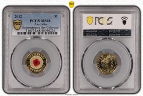 2012 $2 Remembrance Day Colorized MS68