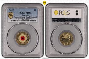 2012 $2 Remembrance Day Colorized MS65