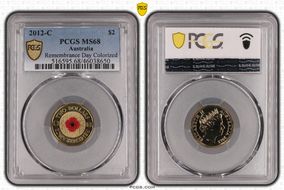 2012-C $2 Remembrance Day Colorized MS68