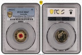 2012-C $2 Remembrance Day Colorized MS67