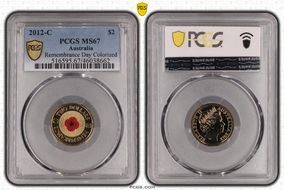 2012-C $2 Remembrance Day Colorized MS67