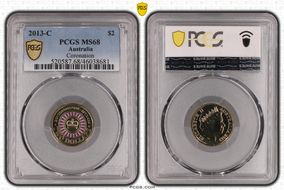 2013-C $2 Coronation Colorized MS68