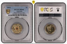 2015 $2 Remembrance Day Colorized In Flanders Fields MS66