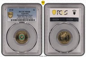 2018 $2 Remembrance Dove Colorized 30th Ann. $2 Coin MS68