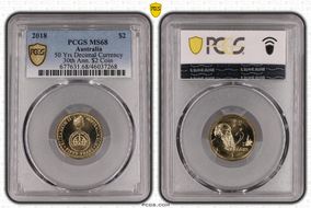 2018 $2 50 Yrs Decimal Currency 30th Ann. $2 Coin MS68