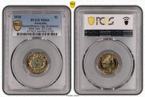 2018 $2 Remembrance Day Rosemary 30th Ann. $2 Coin Colorized MS66