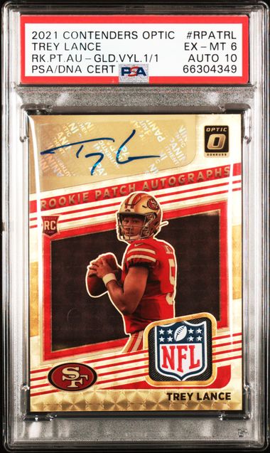 2020 Panini Select XRC Mystery Autograph Black Prizm Redemption #423 Trey  Lance Signed Rookie Card (#1/1) - PSA GEM MT 10, PSA MINT 9 on Goldin  Auctions