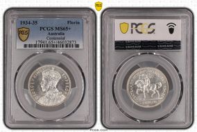 1934-35 Florin Centennial KM-33  Ag MS65+ 
