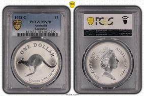 1998-C $1 Kangaroo Ag MS70