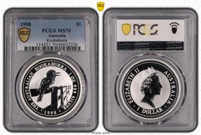 1998 $1 Kookaburra Ag MS70
