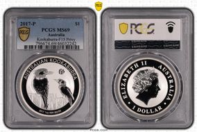 2017-P $1 Kookaburra Ag-F15 Privy MS69