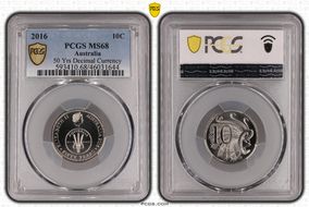 2016 10C 50 Yrs Decimal Currency MS68
