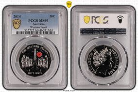 2014 50C Western Front Colorized MS69