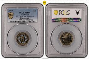 2019 $2 60 Yrs of Mr. Squiggle Blackboard Colorized MS66