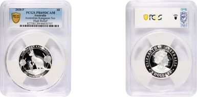 2020-P $8 Australian Kangaroo 5oz High Relief PR69DCAM