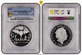 2022 £5 Honours & Investitures Ag Pft PR69DCAM