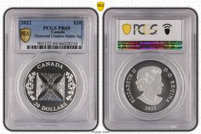 2022 $20 Diamond Diadem Matte Ag PR69
