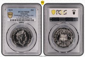 2019 50C Dodecagon 50C 50th Ann. J. Clark Effigy MS68